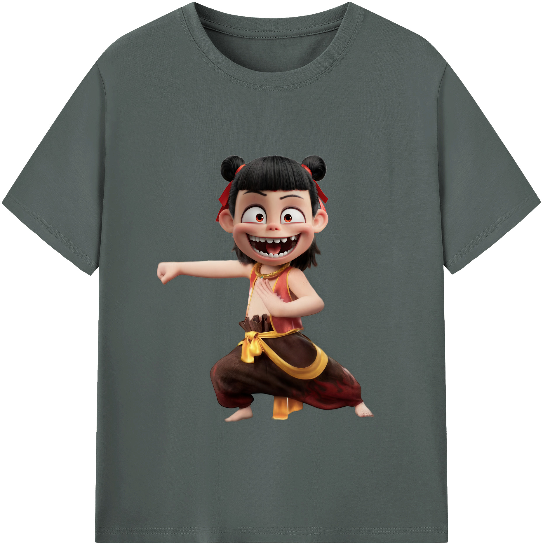 （画像用） Ne Zha 2 ナタ 魔童の大暴れ 綿100％ メンズ半袖Tシャツ｜肌触りやわらか＆通気性